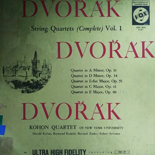 DVORAK String Quartets (Complete) Vol. 1[3LP BOX] 박스외곽 테이핑
