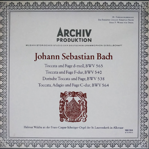 Johann Sebastian Bach Toccata und Fuge d-moll, BWV 565